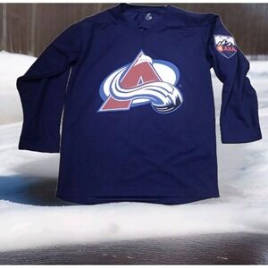 Champro Hockey‎ Jersey Youth XL Navy Blue Excellent Colorado Avalanche CAHA Logo